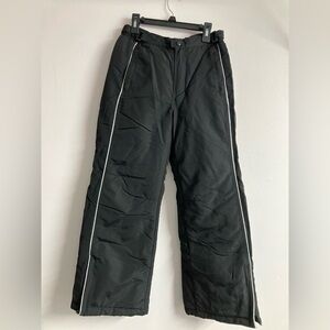 Boy’s Insulated Ski/WinterActivewear Pants, Large (10-12), Black w Silver Trim